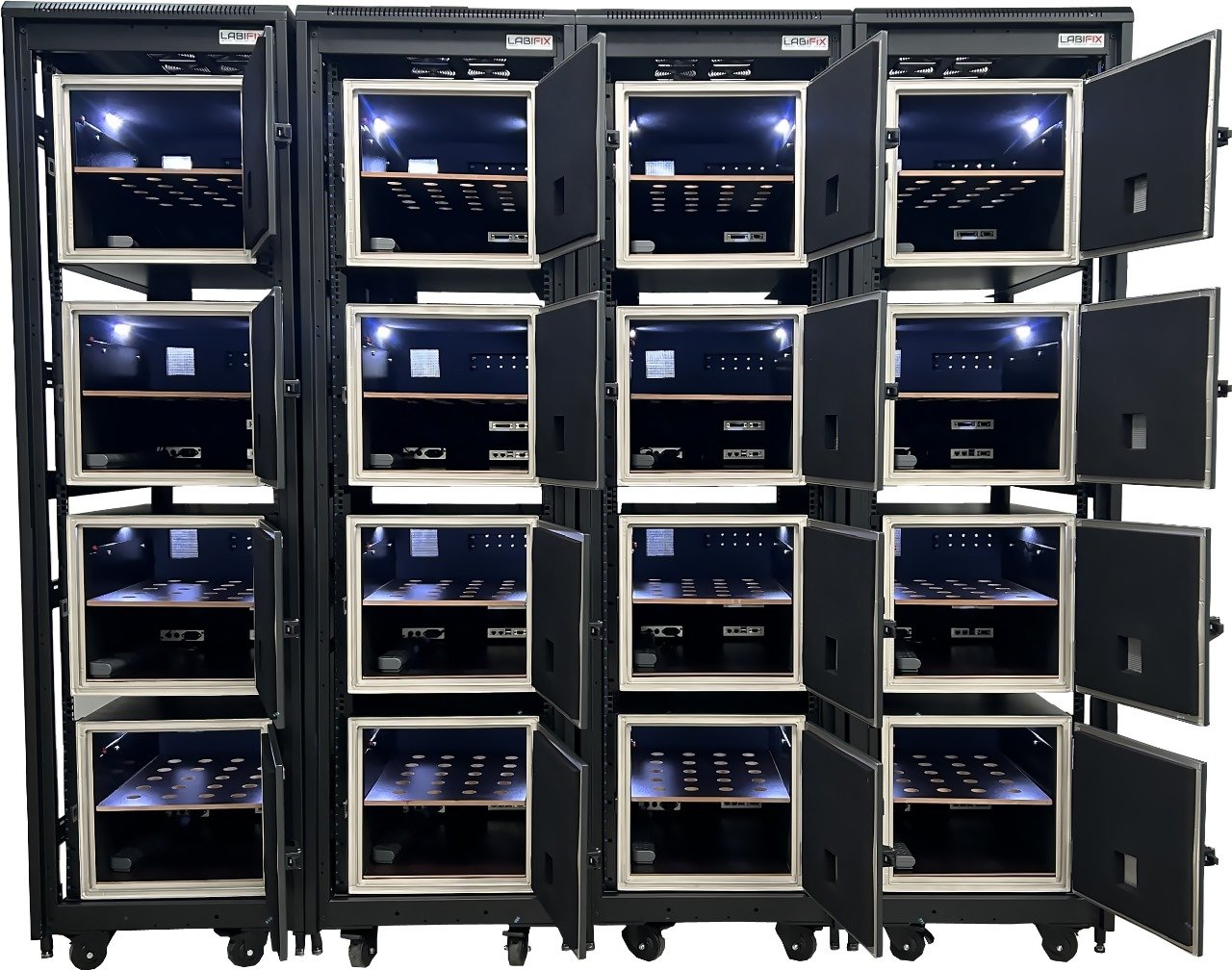 LabiFix Certified Multi-Bay High Isolation RF Shielded Rack and Enclosure Matrix